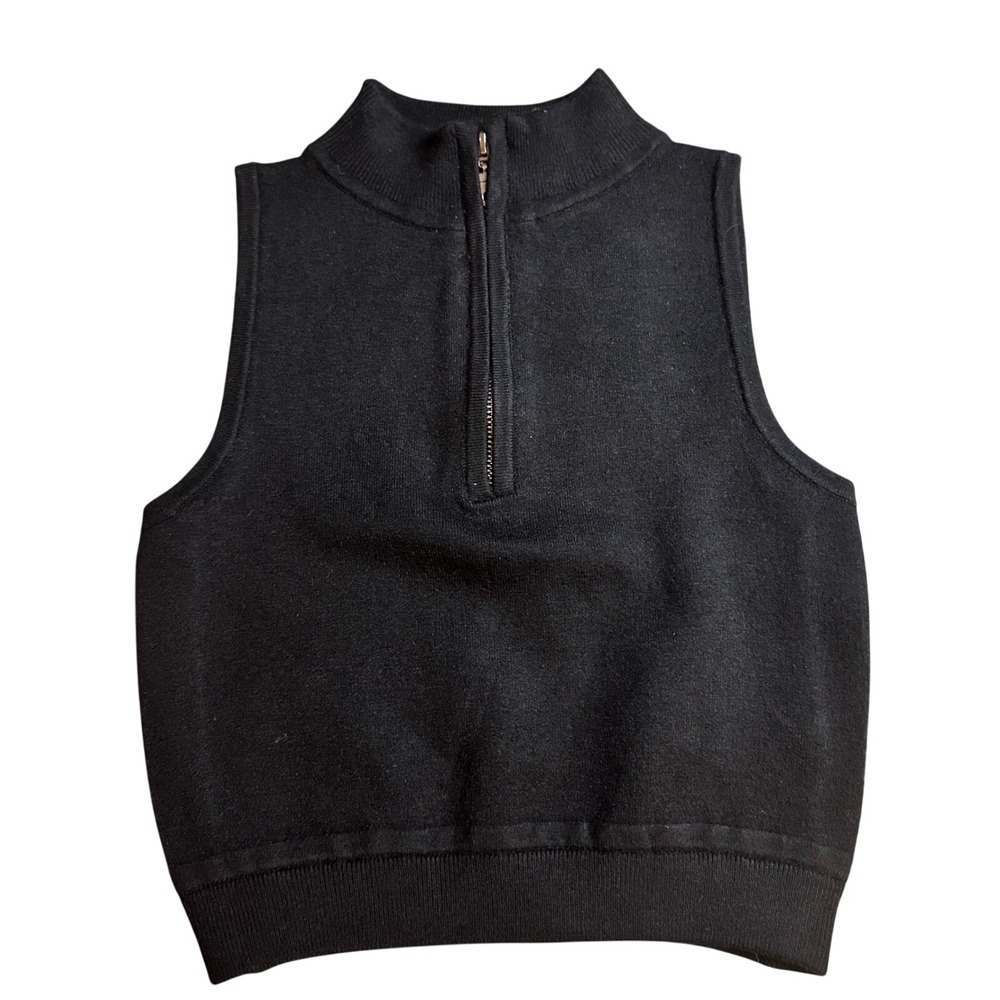 Wild Fable Black Sleeveless 1/2 Zip Mock Neck Sweater Vest Junior XXS NWT
